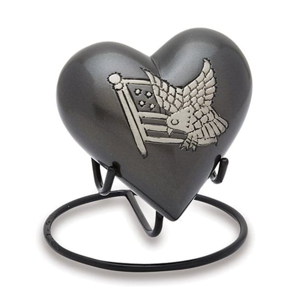 American Pride Heart Keepsake Urn