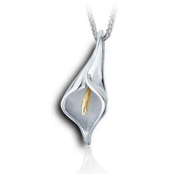 Calla Lily 2 tone Cremation Jewelry