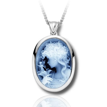 Girl with Fairy Cameo Cremation Jewelry