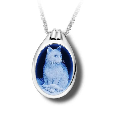 Cat Cameo Cremation Jewelry