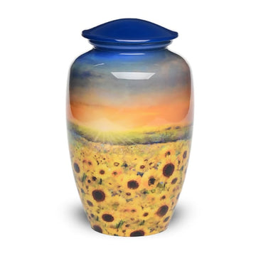 Sunflower Field at Sunset Adult Urn