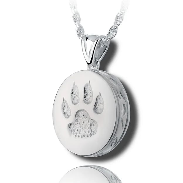 Round Cat Paw Pet Cremation Jewelry