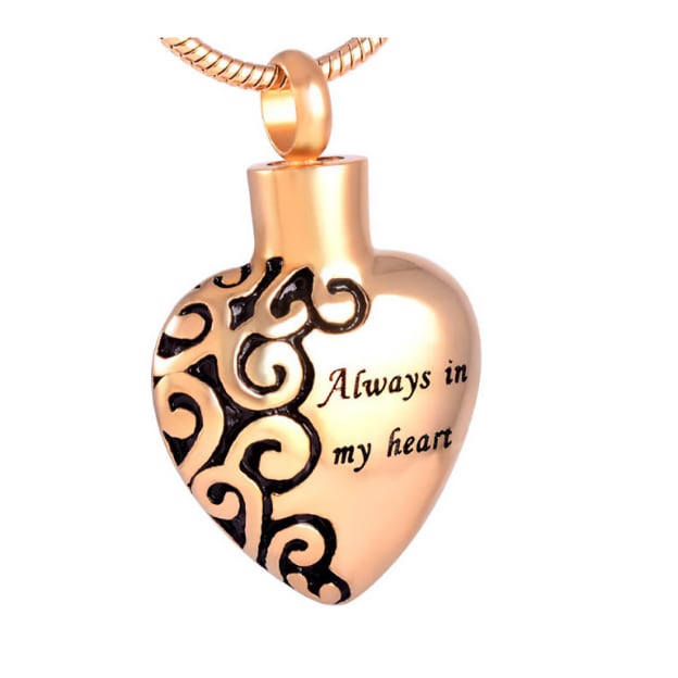 Engraved Small Sterling Silver Heart Urn Necklace - The Perfect Keepsake  Gift