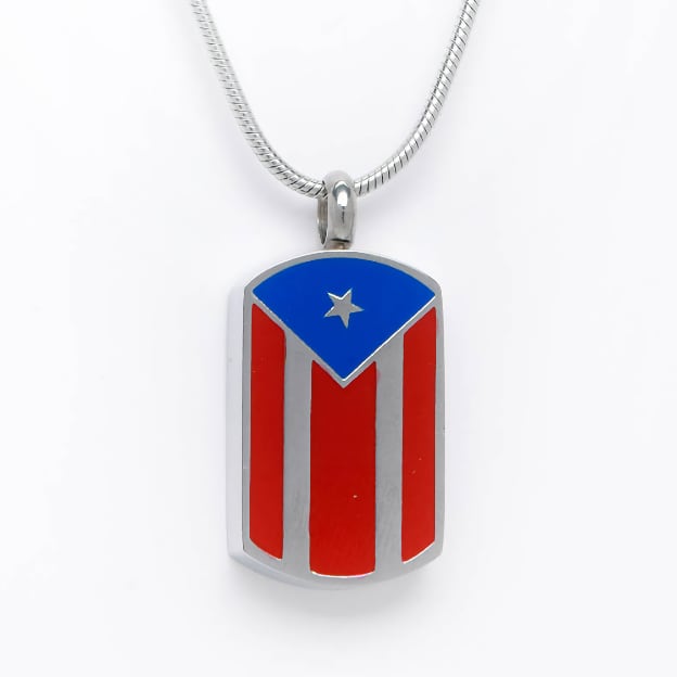 Puerto Rico Flag Pendant, Silver or Gold Stainless Steel, Choose Chain  Length | eBay