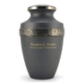 Grecian Rustic Pewter Solid Brass Urn.